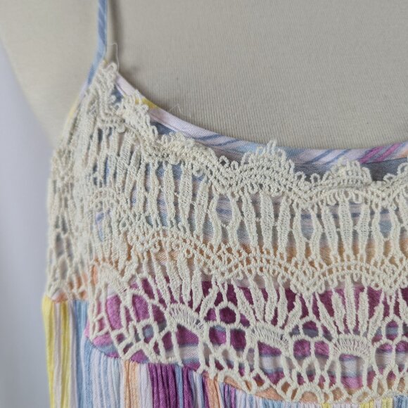 Lauren Conrad Maxi Dress Spaghetti Strap Crochet Yoke Detail Lined Plus Size 1X - Picture 4 of 9